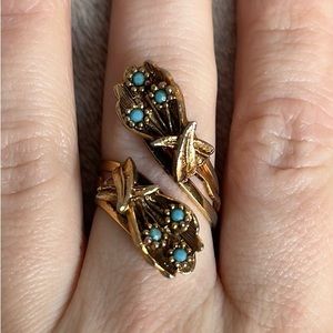 Vintage Gold and Turquoise Ring